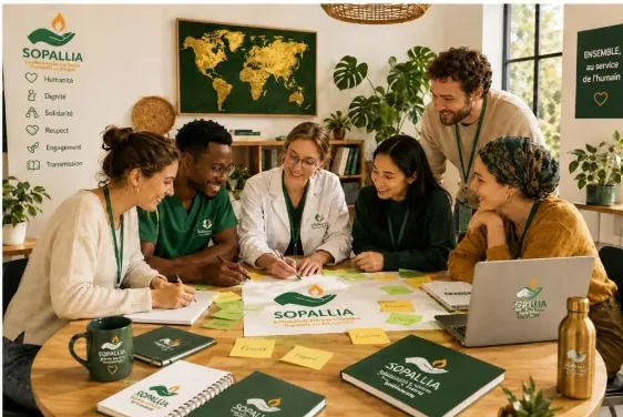 Atelier collaboratif réunissant des participants engagés