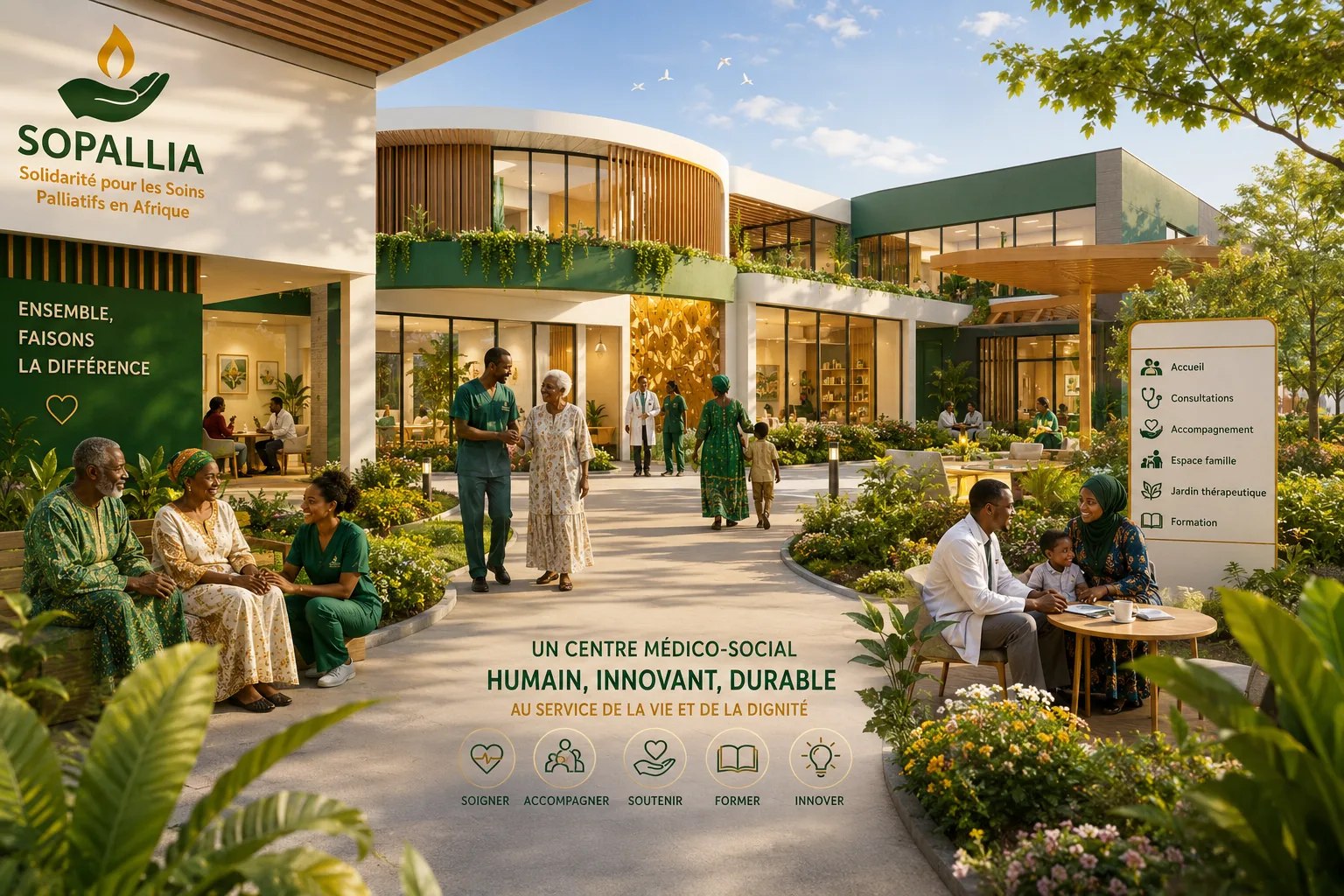 Vision du futur centre médico-social SOPALLIA dédié aux soins palliatifs